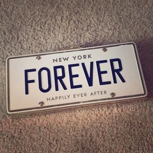 KATE SPADE WEDDING CLUTCH LICENSE PLATE